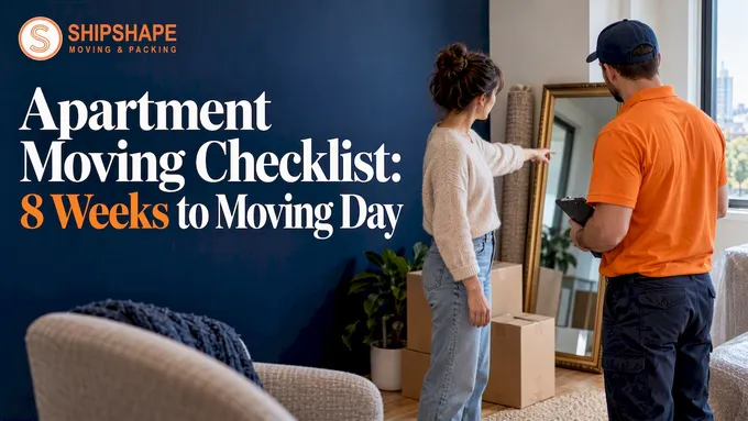 Resident and mover reviewing apartment before moving day