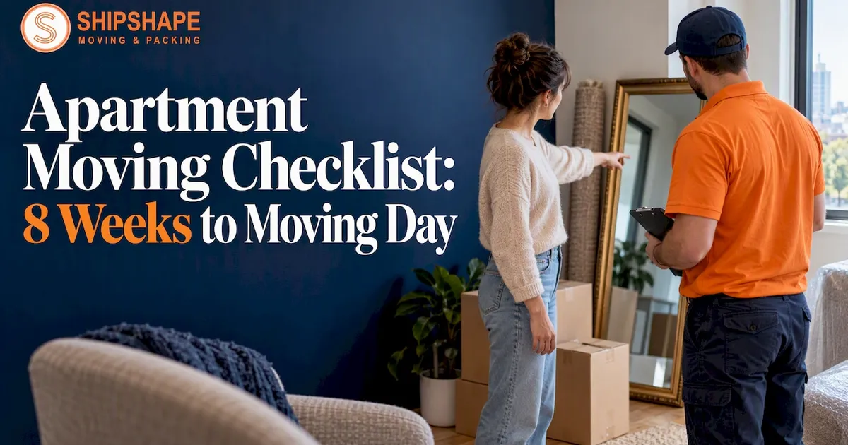 Resident and mover reviewing apartment before moving day