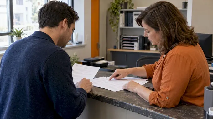 Renter and manager review mover insurance certificate