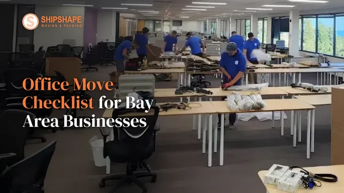 ShipShape movers working through an open-plan office during an office move