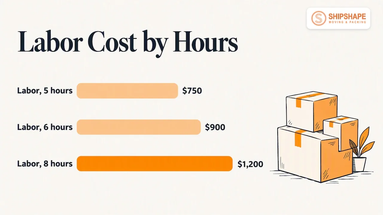 What does packing cost by home size? — overview diagram