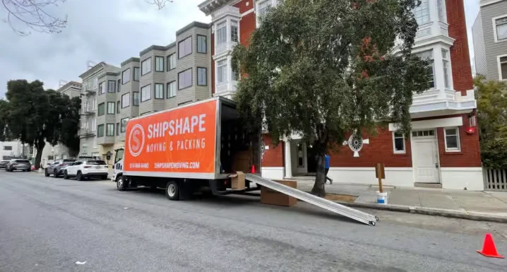 Commercial movers relocating office and retail equipment for a business