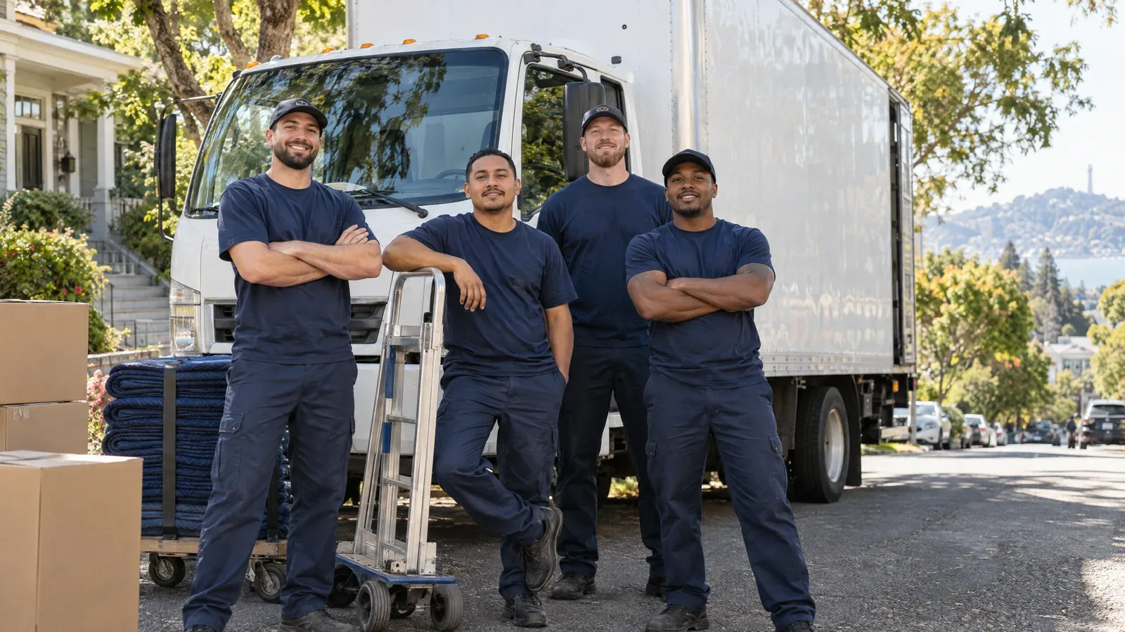 ShipShape Moving crew standing in front of a moving truck in Berkeley, California